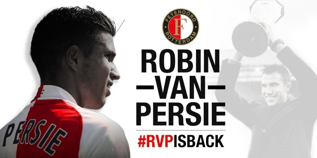 Robin van Persie é reforço de inverno do Feyenoord. Twitter/Feyenoord