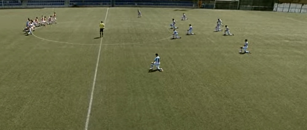 Los cadetes del Sanse y la Real, unidos contra el racismo. Captura/YoutubeRealSociedad