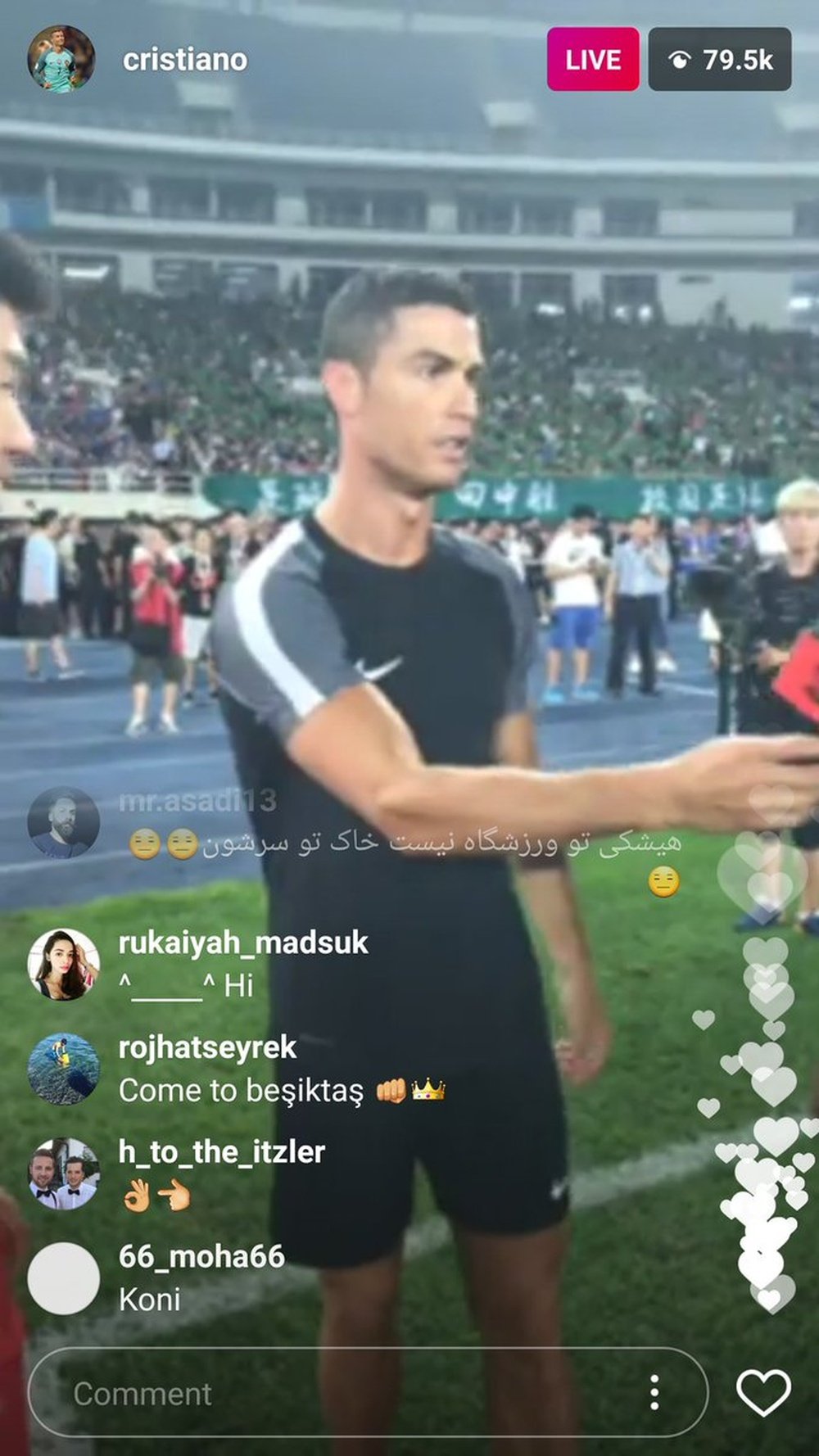 Cristiano hizo un Live en Instagram con diferentes retos a pie de campo. Cristiano/Captura
