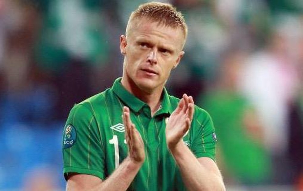 El futbolista irlandés Damien Duff, en un partido con la Selección Irlandesa. Twitter