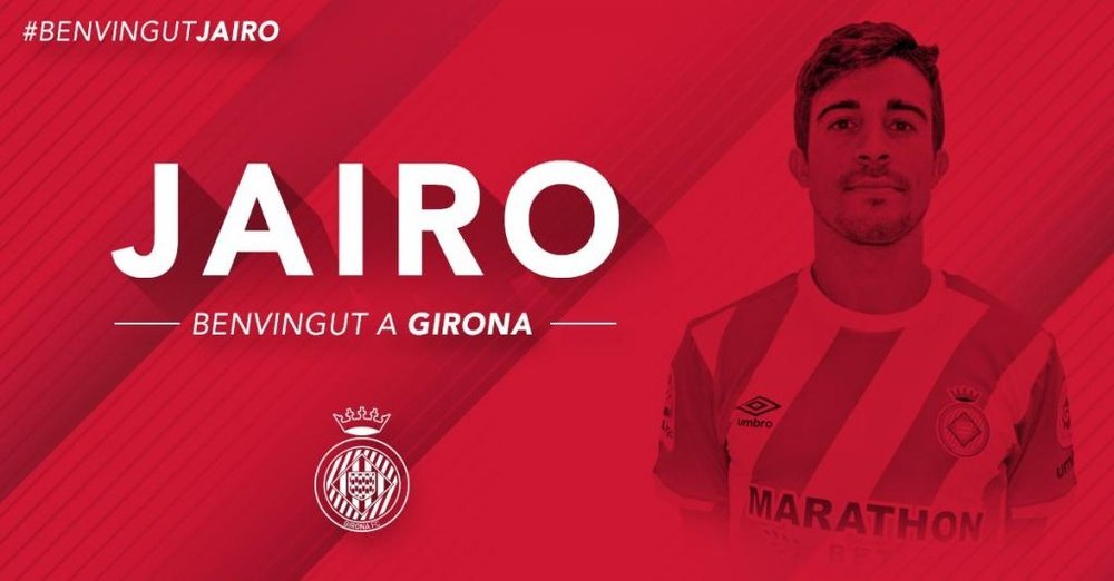 Jairo, nuevo jugador del Girona. Twitter/Girona