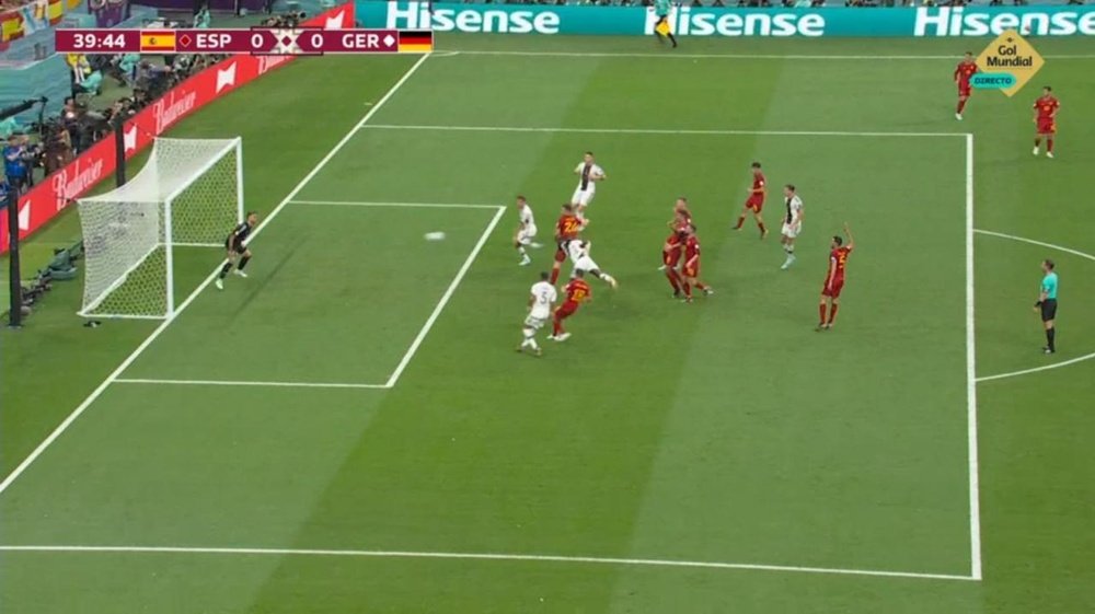 Rudiger had a goal disallowed for offside by the VAR. Screenshot/GolMundial