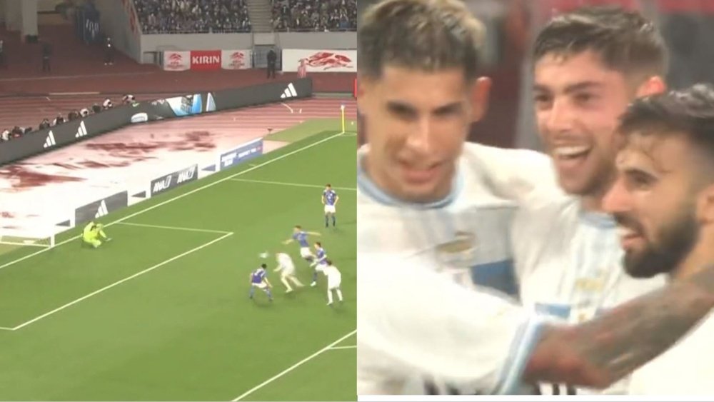 Valverde scored his fifth goal for Uruguay. Screenshots/AUFTV