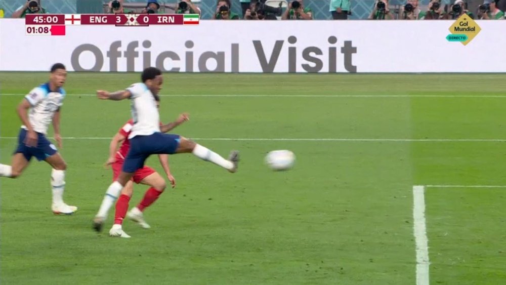 Inghilterra in vantaggio di 3 gol. Captura/GolMundial