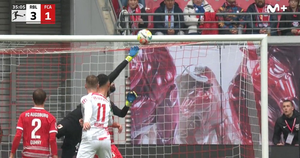 Werner le devuelve el tercer puesto al RB Leipzig. Captura/Movistar