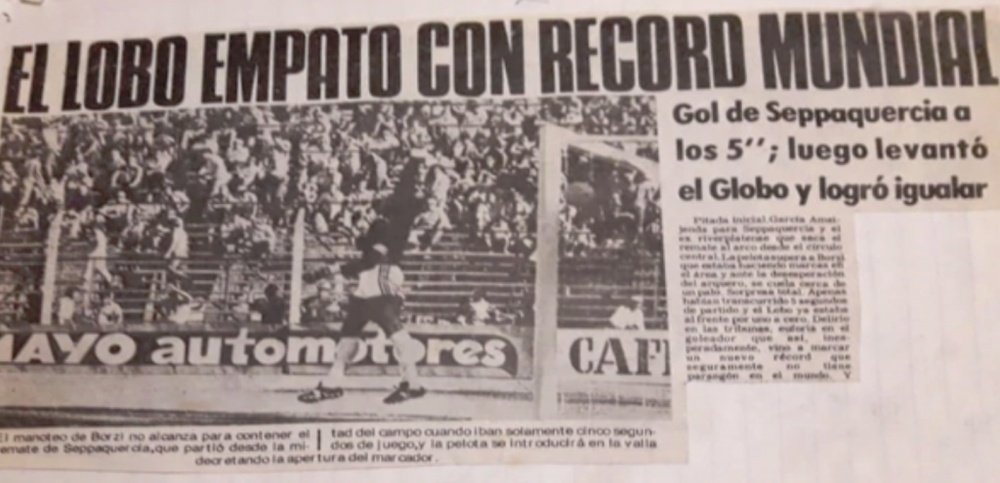 El gol más rápido del fútbol argentino cumple 40 años. Captura/Infobae