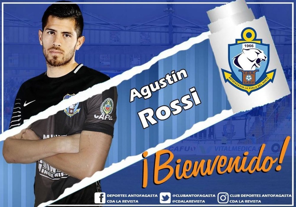 Agustín Rossi jugará cedido en Antofagasta. Twitter/CDAntofagasta