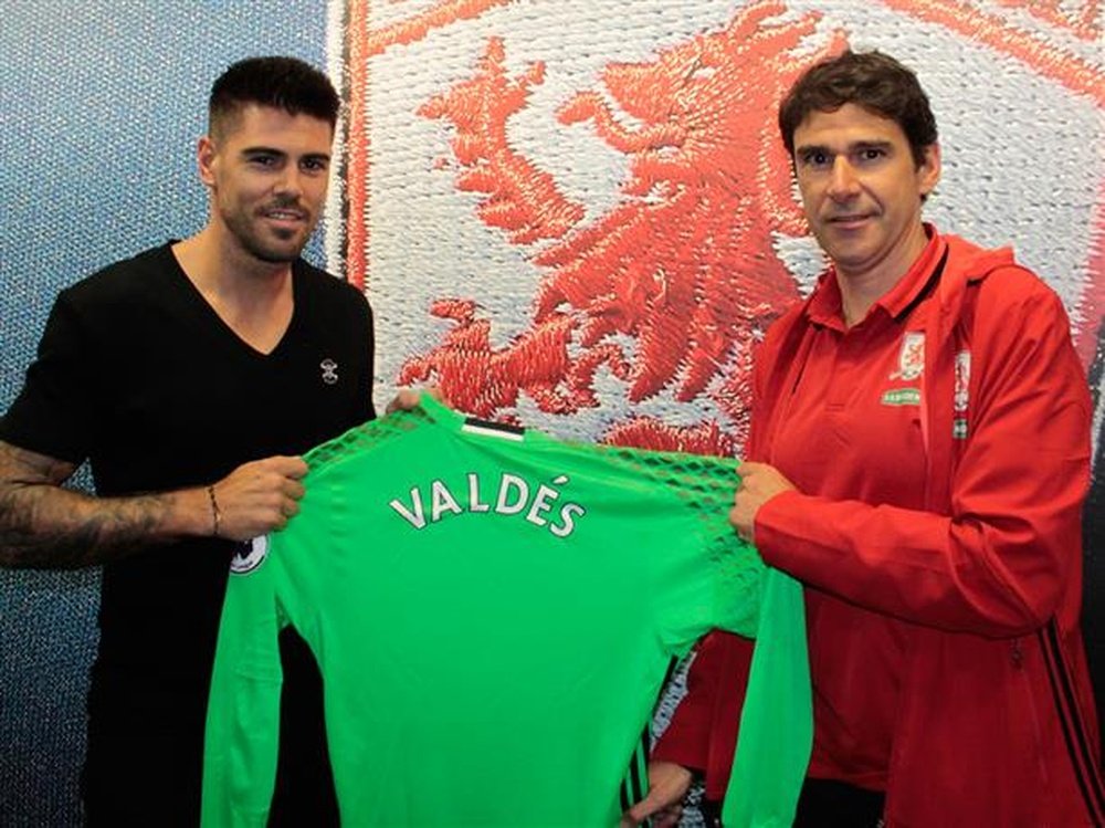 Valdés llegó al Middlesbrough de la mano de Karanka y le despidió con un emotivo mensaje. MFC