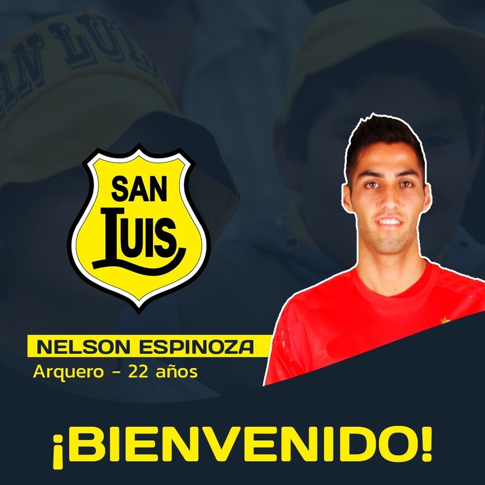 Nelson Espinoza, presentado por San Luis de Quillota como su nuevo jugador. SanLuisdeQuillota
