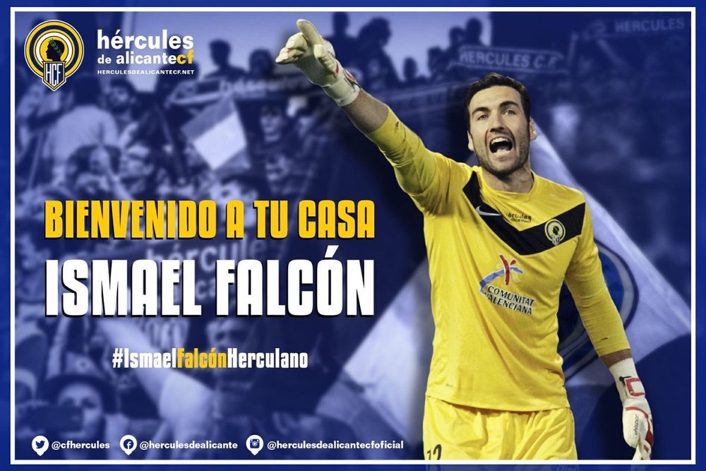 El Hércules CF ha anunciado el fichaje del portero Ismael Falcón. CFHércules