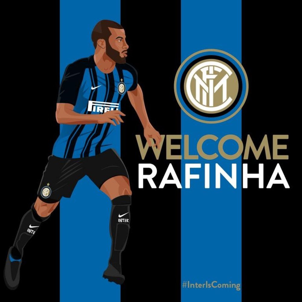 L'Inter a annoncé le recrutement de Rafinha. Twitter/Inter