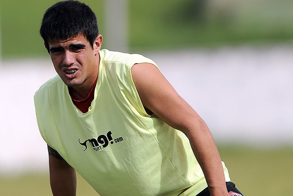 El jugador de 25 años Joaqúin Aguirre, durante un entrenamiento. Tenfield
