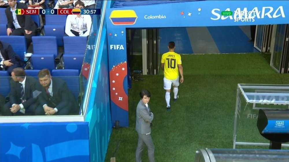 Rodriguez was substituted after 30 minutes.Captura