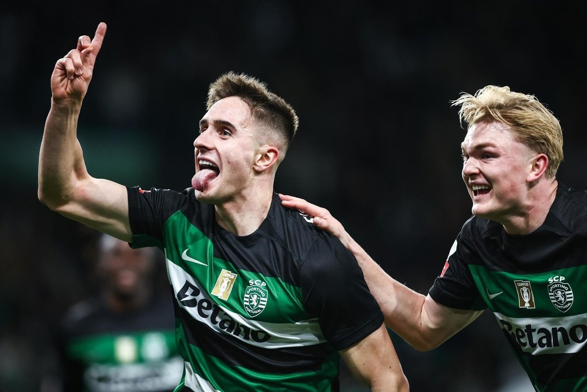 Iván Fresneda marca no empate do Sporting contra o Porto