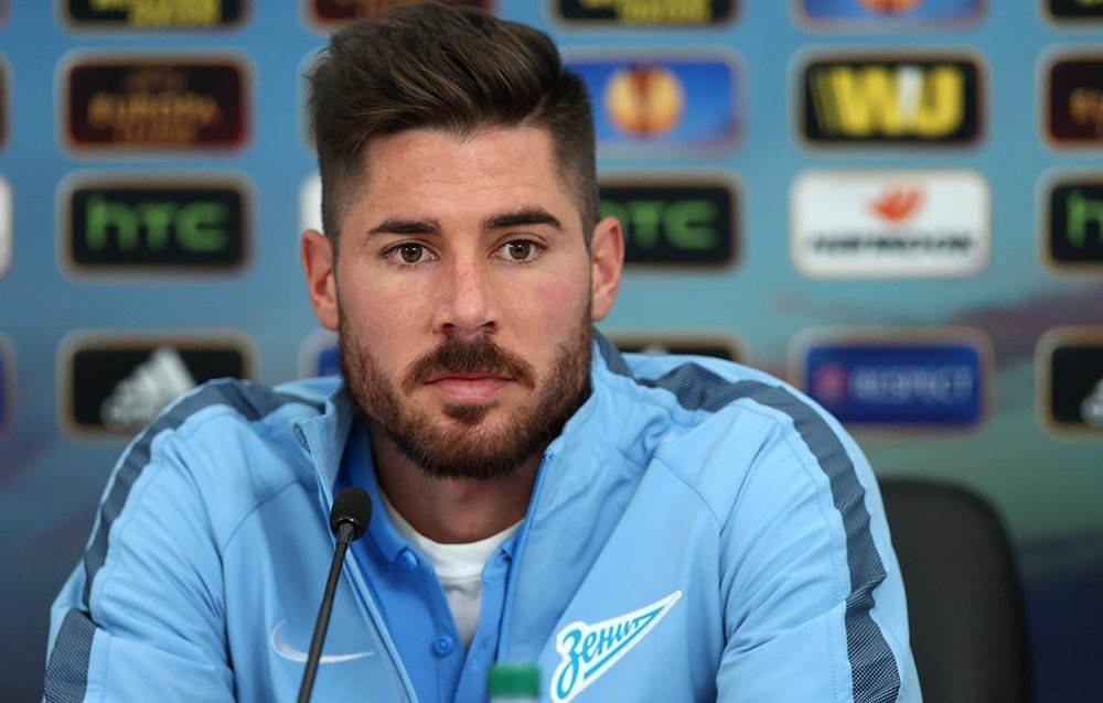 Javi García lors d'une conférence de presse. FC-Zenit