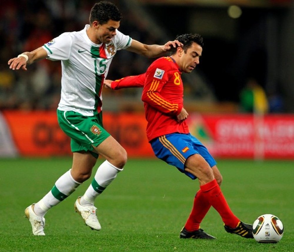 Xavi vivió un momento cómico durante el Mundial de Sudáfrica. EFE