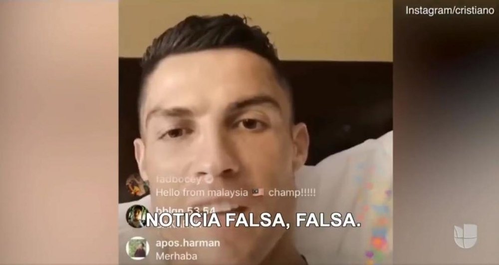 Cristiano asegura que se trata de una noticia falsa. Instagram/Cristiano