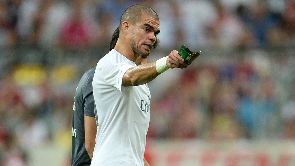 Le défenseur portugais du Real Madrid Pepe, pendant un match. EFE/Archivo