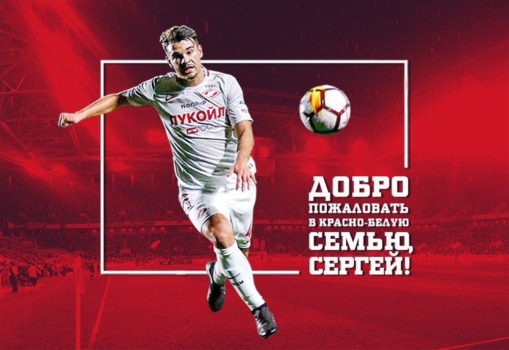 Eremenko jugará como cedido en Rusia. Twitter/FCSpartakMoscow