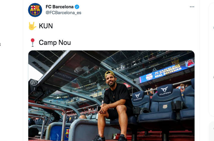 Il Kun segue il Barça nella sua prima giornata al Camp Nou