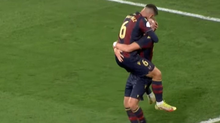 Álex Cantero marcó el segundo gol del Levante. Captura/Youtube/RFEF