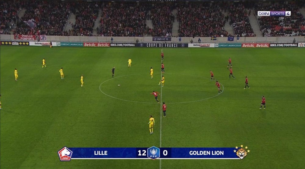 El Lille hace historia con un 12-0 ante un equipo de la Liga Martinica. Captura/beINSports