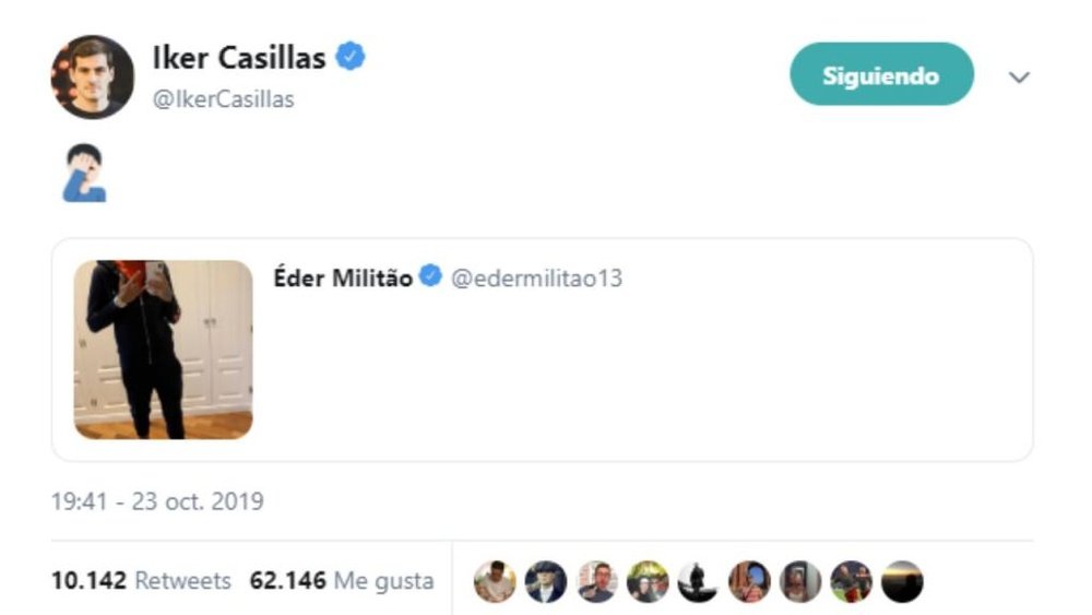 El look de Militao que hizo alucinar a Casillas. Twitter/IkerCasillas