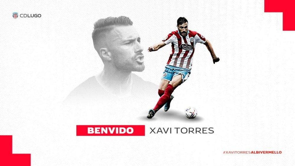 Xavi Torres, 'albivermello' durante un curso. Twitter/CDeportivoLugo