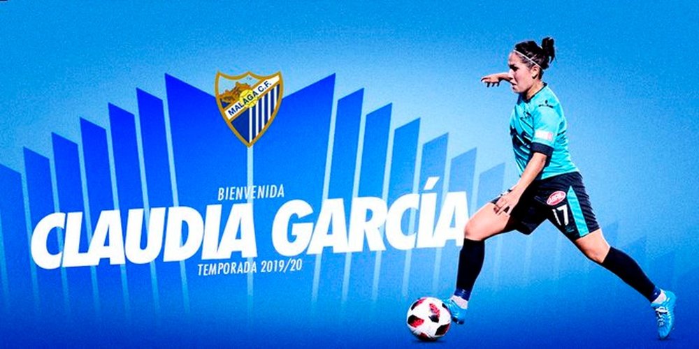 El Málaga anuncia el fichaje de Claudia García. Twitter/MálagaCFFemenino