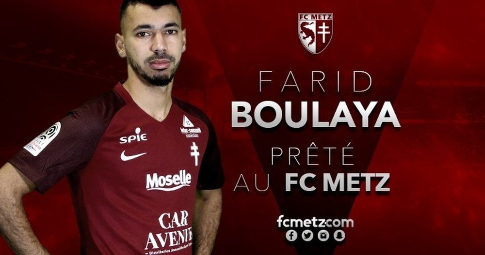 Boulaya vuelve a Francia para jugar como cedido. Twitter/FCMetz