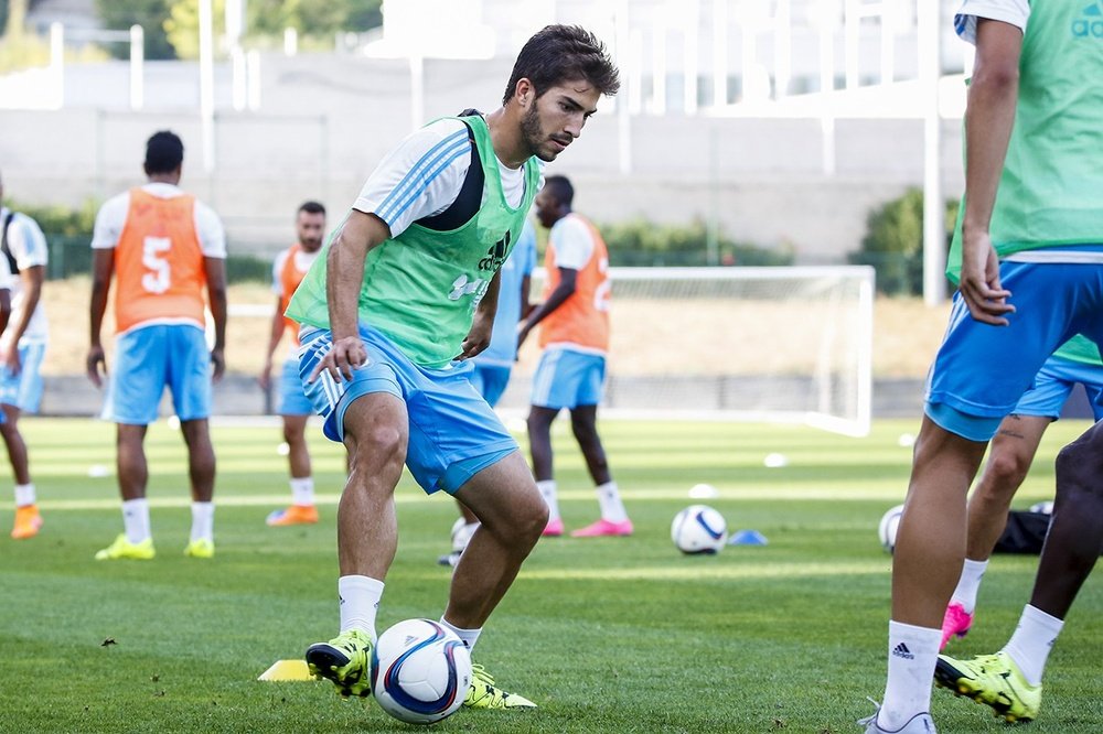 El mediocentro brasileño Lucas Silva, en un entrenamiento con el Olympique de Marsella. OM