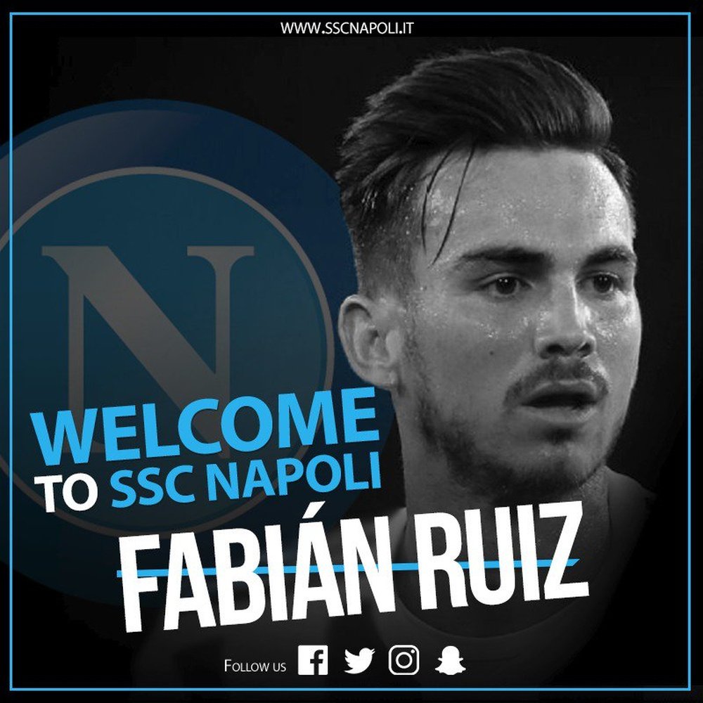Fabian has made the switch to Napoli. Twitter/sscnapoli