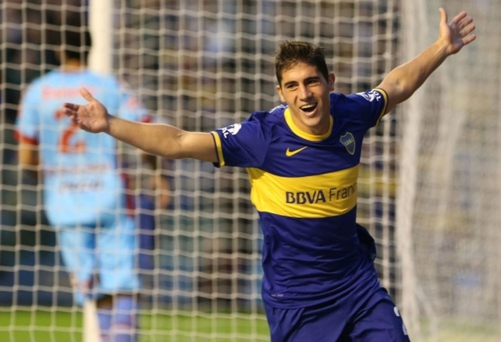 El nuevo jugador de Veracruz Cristian Erbes, celebrando un tanto cuando militaba en Boca. BocaJuniors