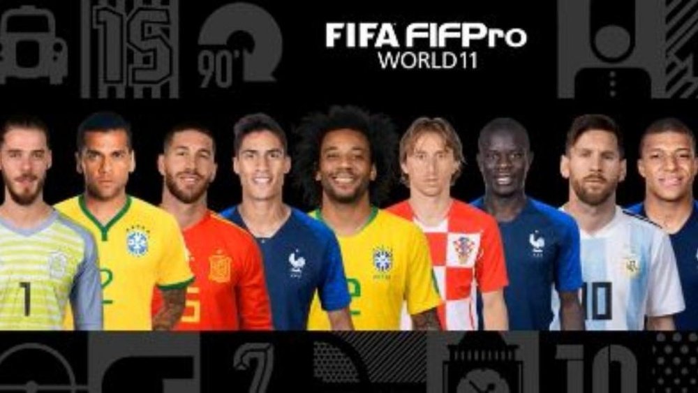El once ideal de la FIFA en la gala de 'The Best' de la temporada 2017-18. FIFA