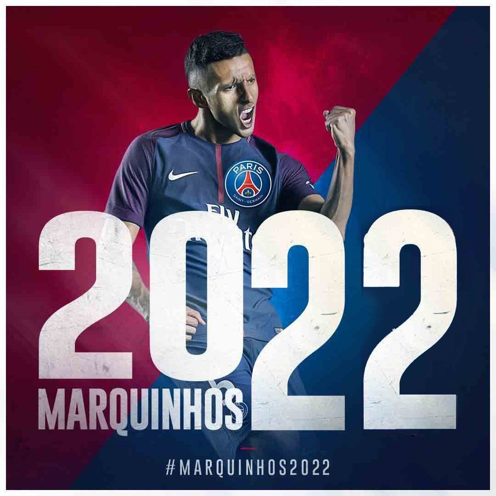 El Paris Saint-Germain renueva a Marquinhos hasta el año 2022. PSG