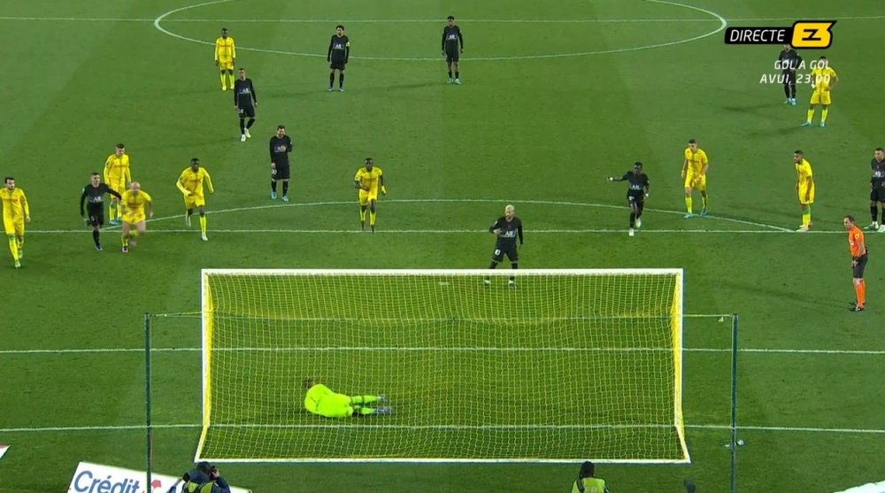 Après Messi contre le Real, Neymar manque un penalty à Nantes. Capture/Esport3