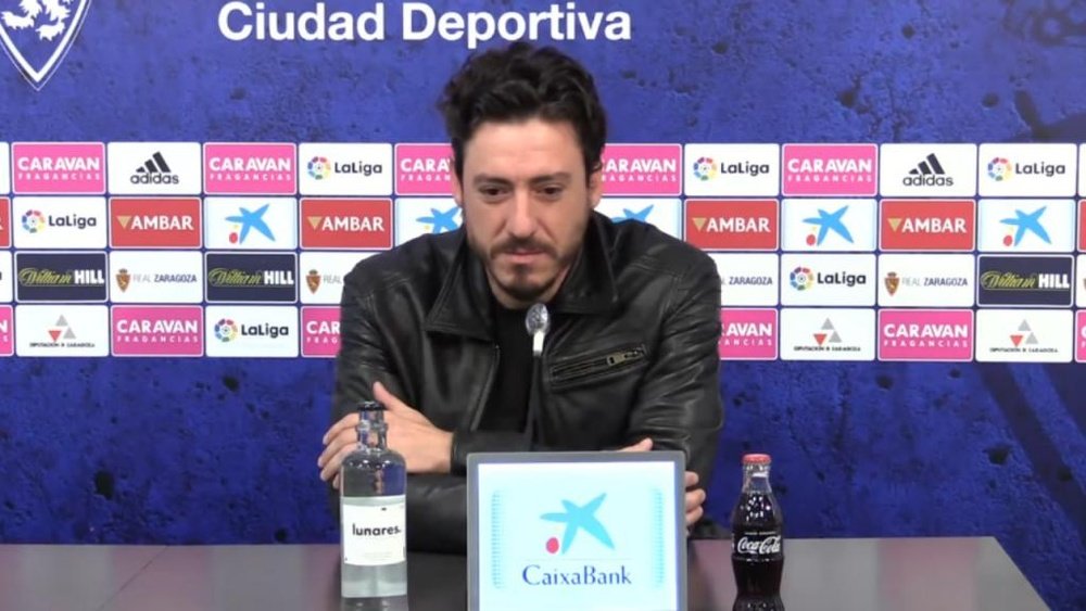 Cristian Álvarez anotó el empate ante el Lugo en el añadido. Captura/YouTube/RealZaragoza
