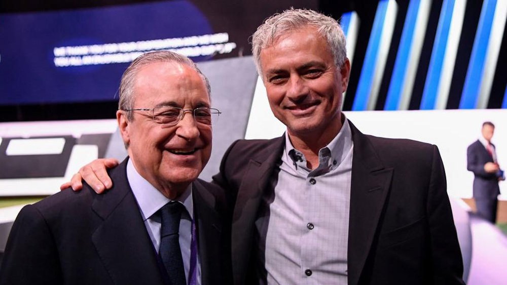 Mourinho habló de su relación con Florentino Pérez. AFP