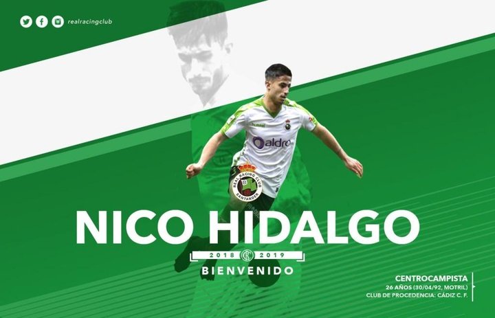 El Cádiz cede a Nico Hidalgo al Racing