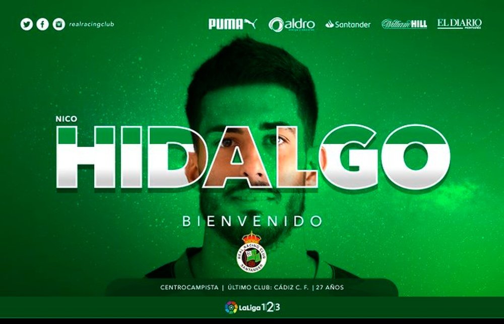 Hidalgo vuelve al Racing. Twitter/RealRacingClub