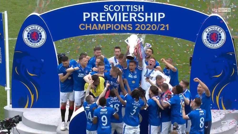 Les Rangers, champions d'Écosse. Capture/SkySports