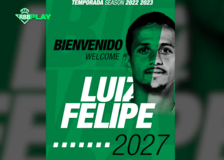 O Betis anuncia a chegada de Luiz Felipe