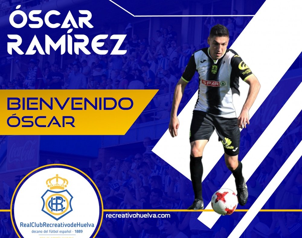 Óscar Ramírez ha firmado con el Recre hasta junio de 2022. Recreativo