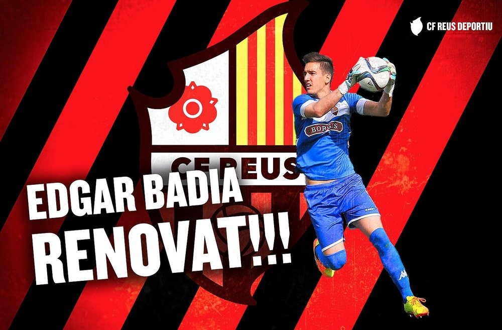 El Reus Deportiu ha anunciado la renovación de Edgar Badia. CFReusDeportiu