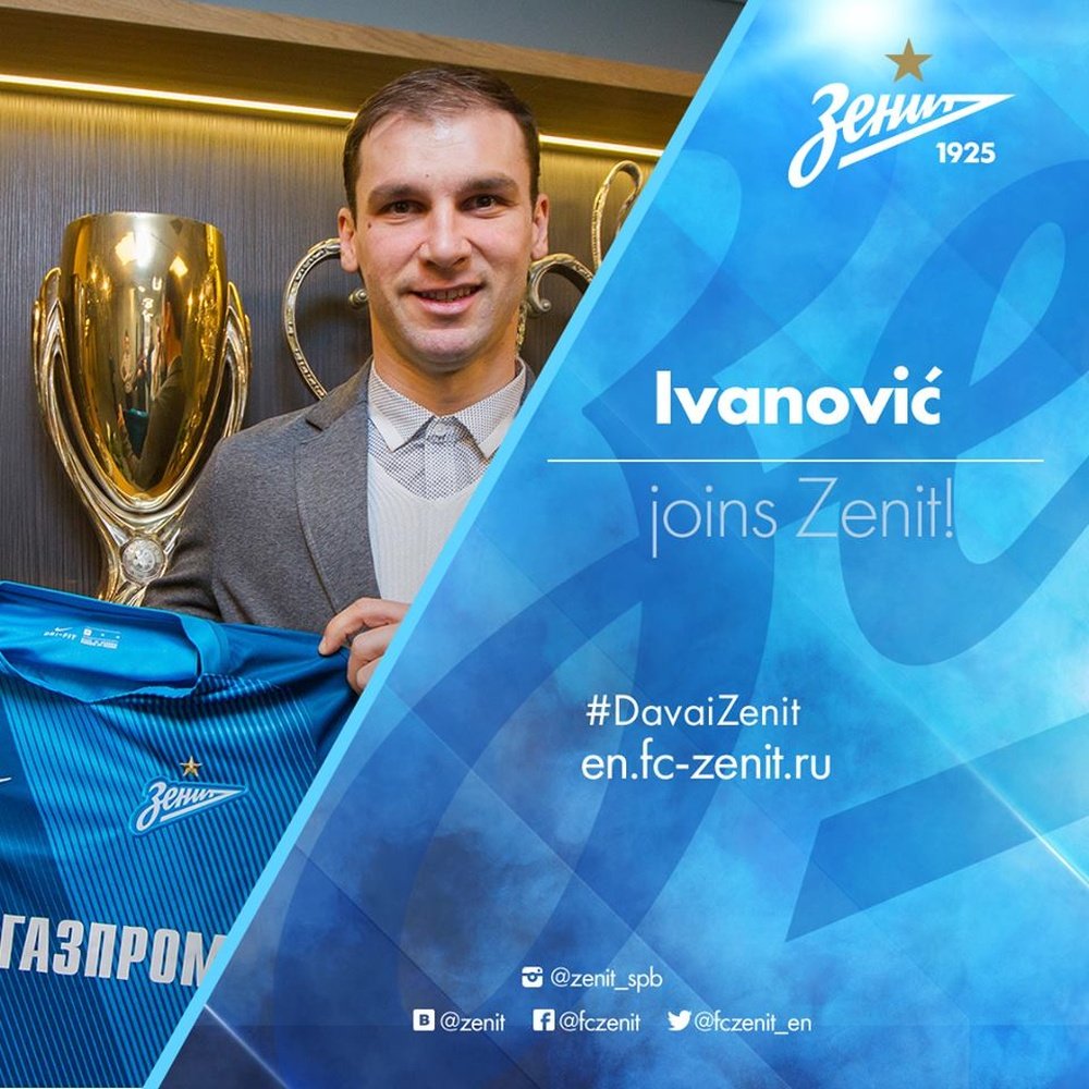 Le Zenit Saint-Petersbourg annoncé l'arrivée de Branislav Ivanovic. FCZenit