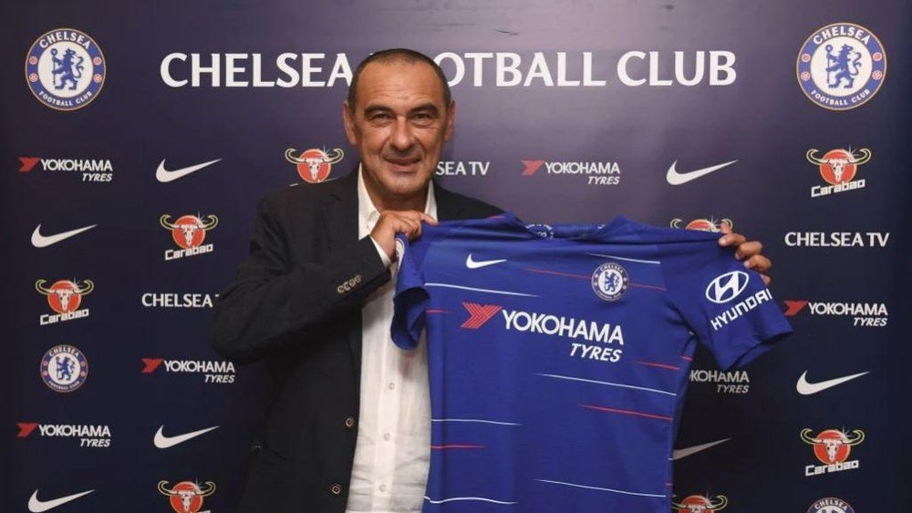 Maurizio Sarri faced his first press conference as a Chelsea manager. ChelseaFC