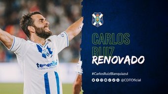 Carlos Ruiz, décima temporada como blanquiazul. Twitter/CDTOficial