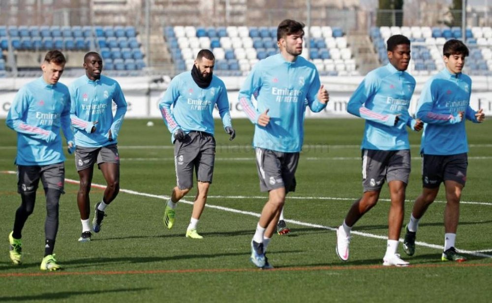 Theo Zidane s'est entraîné avec l'équipe première du Real Madrid. AFP