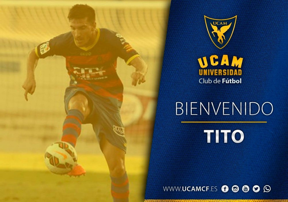 El UCAM Murcia incorpora a Tito. UCAMMurciaCF