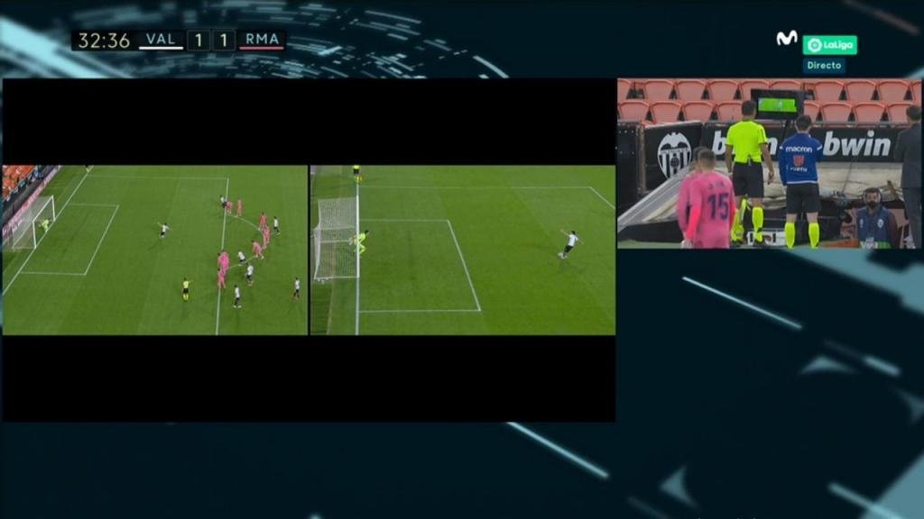 Soler scored a retaken penalty to level. Screenshot/MovistarLaLiga